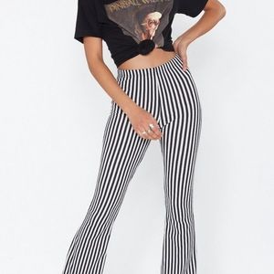 Nasty gal striped bell bottom pants